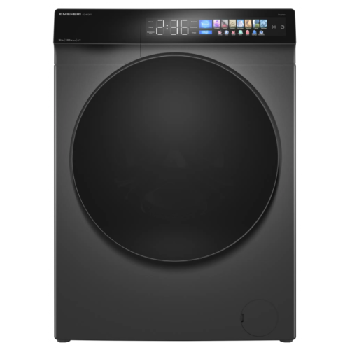 Комплект Стиральная машина MFW101216GR + сушильная машина MDR1016GR HP + соед.элемент MCP10GR MEFERI ТЕМНЫЙ ГРАФИТ (h)