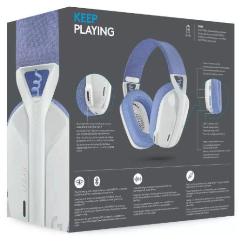 Игровые наушники Logitech G435 Lightspeed Off White and Lilac (y)