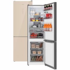 Холодильник двухкамерный Weissgauff WRK 195 D Full NoFrost Beige Glass (q)