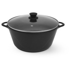 Кастрюля FISSMAN COOK PRO 30x14,5см / 7л со стеклянной крышкой (алюминий) (h)