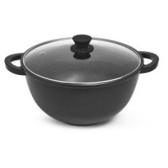 Казан FISSMAN COOK PRO 28x15,5см / 6л со стеклянной крышкой (алюминий) (h)