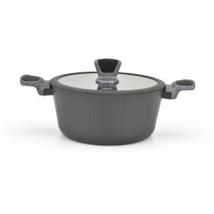 Кастрюля FISSMAN STELLA 24x11,5см / 4,2л со стеклянной крышкой (алюминий) (h)