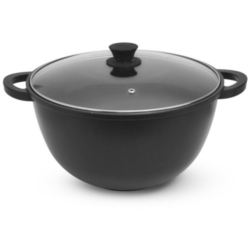 Казан FISSMAN COOK PRO 30x17,5см / 8л со стеклянной крышкой (алюминий) (h)