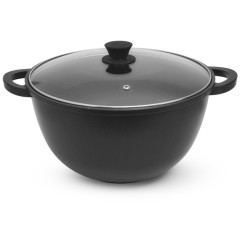 Казан FISSMAN COOK PRO 30x17,5см / 8л со стеклянной крышкой (алюминий) (h)