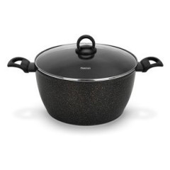 Кастрюля FISSMAN MAGNA 28x14см / 7,35л со стеклянной крышкой (алюминий) (h)