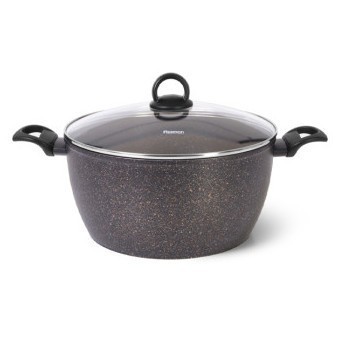 Кастрюля FISSMAN MAGNA 30x15см / 9,15л со стеклянной крышкой (алюминий) (h)