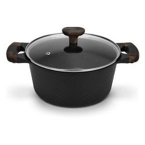 Кастрюля FISSMAN EVOLUTION 24x11,3см / 4,3л со стеклянной крышкой (алюминий) (h)