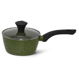 Ковш FISSMAN JENNY 16x7,5см / 1,2 л со стеклянной крышкой (алюминий) (h)