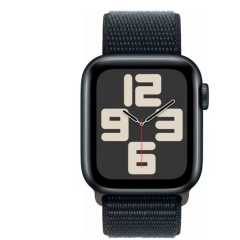 Apple Watch SE (2024) 44mm Midnight Aluminium Case with Ink Sport Loop (One Size)