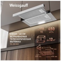 Кухонная встраиваемая вытяжка Weissgauff TEL 450 Inox (q)