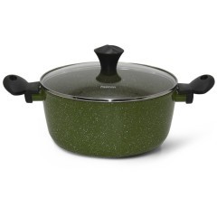 Кастрюля FISSMAN JENNY 28x12,8см / 6,7л со стеклянной крышкой (алюминий) (h)