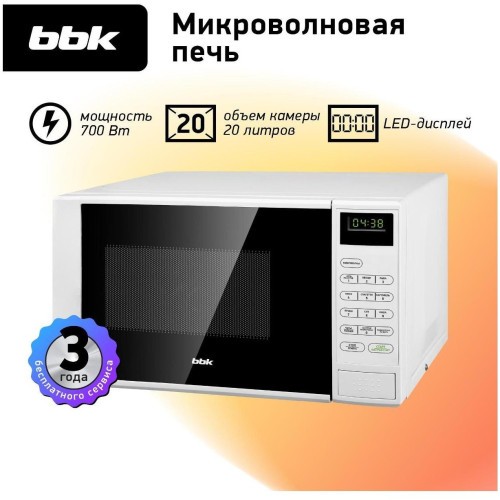 Микроволновая печь соло BBK 20MWS-728S/W (q)