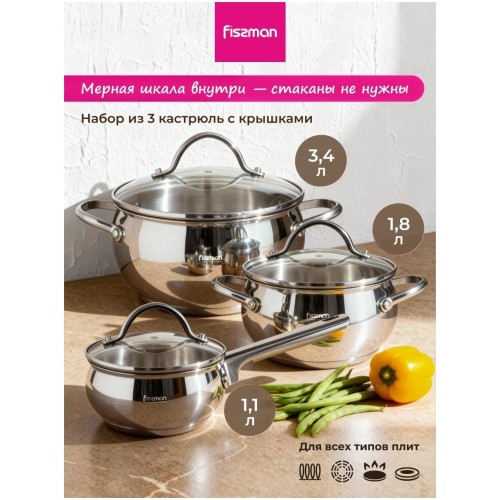 Набор посуды IRON ELEGANCE FISSMAN 6 пр. (h)