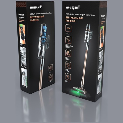 Вертикальный пылесос Weissgauff V12 BLDC 630 Bronzo Beige X-Treme Turbo (q)