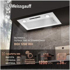 Встраиваемая вытяжка Weissgauff BOX 1200 WH (q)