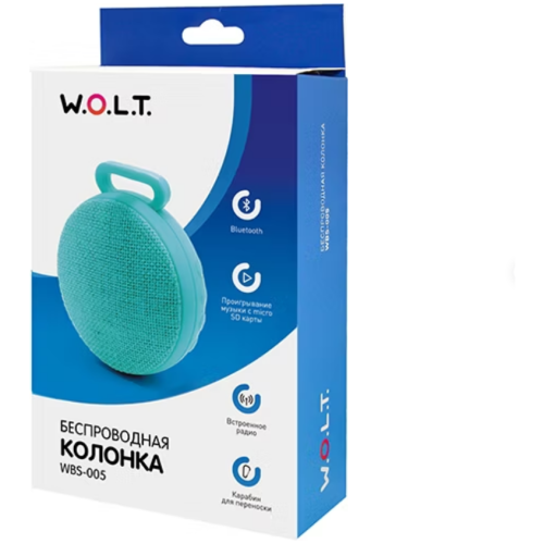 Портативная акустика W.O.L.T. WBS-005 Blue (q)