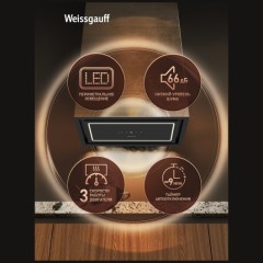 Встраиваемая вытяжка Weissgauff Quadra 600 Touch Black Glass (q)