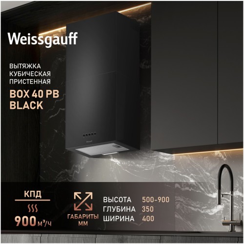 Каминная вытяжка Weissgauff Box 40 PB Black (q)