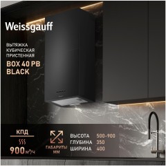 Каминная вытяжка Weissgauff Box 40 PB Black (q)