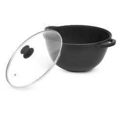 Казан FISSMAN COOK PRO 30x17,5 см / 8л со стеклянной крышкой (алюминий) (h)